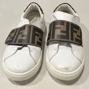 Fendi kids slip on velcro shoes